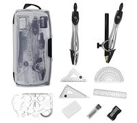 12 Piece Drawing Set, School Math Compass Protractor Ruler Set for Students Math Homeschool Drawing with Storage Box