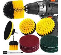 12 Piece Drill Brush Nylon Stiff bristles Cordless Drill Brush Heavy Duty Scrubbing - Bathroom Surfaces, Grout, Floor, Tub, Shower, Tile, Corners, Kitchen, Automotive, Grill - Fits Most Drills