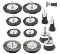 12 Piece Drill Wire Brush for Drill Attachment, 6mm Rotary Wire Brushes, with Hexagonal Rod Drill Wire Brush Set, for Cleaning Rust, Stripping, Abrasives Drill Attachment (12)