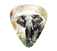 12-Piece Elephants in the Forest Patterned Guitar Pick Set - Available in 3 Thicknesses, Suitable for Acoustic and Electric Guitars