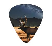 12-Piece Elk in the meadow Patterned Guitar Pick Set - Available in 3 Thicknesses, Suitable for Acoustic and Electric Guitars