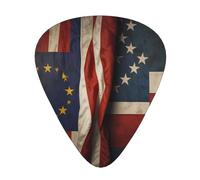12-Piece European and American flag combination print Guitar Pick Set - Available in 3 Thicknesses, Suitable for Acoustic and Electric Guitars