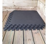 Samuel Alexander 12 Piece EVA Floor Protective Foam Tiles / Mats 60x60cm Each Set For Gyms, Garages, Camping, Kids Play Matting, Hot Tub Flooring Mats Samuel Alexander Black 600mm x 600mm