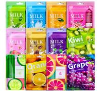 12 Piece Face Mask Set, Daily Care Face Masks, Cloth Masks, Face Masks Beauty Soothing, Moisturising, Skin Care, Moisturising Masks for Various Skin Needs