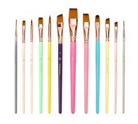 12-Piece Face Paint Brush Set, Fine Tip Detail Paintbrushes for Body Face Painting, Halloween Makeup, Cosplay, Professional Kit for Acrylic, Oil, Watercolour Painting