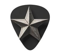 12-Piece five-pointed star Patterned Guitar Pick Set - Available in 3 Thicknesses, Suitable for Acoustic and Electric Guitars