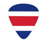 12-Piece Flag of Costa Rica Patterned Guitar Pick Set - Available in 3 Thicknesses, Suitable for Acoustic and Electric Guitars