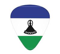 12-Piece Flag of Lesotho Patterned Guitar Pick Set - Available in 3 Thicknesses, Suitable for Acoustic and Electric Guitars