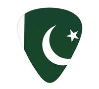 12-Piece Flag of Pakistan Patterned Guitar Pick Set - Available in 3 Thicknesses, Suitable for Acoustic and Electric Guitars