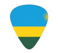 12-Piece Flag of Rwanda Patterned Guitar Pick Set - Available in 3 Thicknesses, Suitable for Acoustic and Electric Guitars