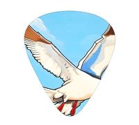 12-Piece Flying Seagulls print Guitar Pick Set - Available in 3 Thicknesses, Suitable for Acoustic and Electric Guitars