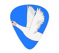 12-Piece flying white goose print Guitar Pick Set - Available in 3 Thicknesses, Suitable for Acoustic and Electric Guitars