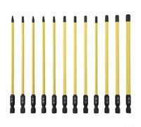 12-Piece for torx Screwdriver Bit Set T7-T40, 150mm Long 1/4 Inch Hex Shank for Impact Driver, Drill and Electric Screwdriver, High Strength Metal Bits for Car Repair and Home Appliance Assembly