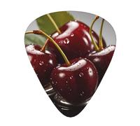 12-Piece Fresh cherries Patterned Guitar Pick Set - Available in 3 Thicknesses, Suitable for Acoustic and Electric Guitars