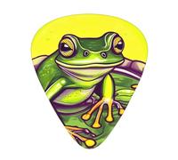 12-Piece Frog in a pond Patterned Guitar Pick Set - Available in 3 Thicknesses, Suitable for Acoustic and Electric Guitars
