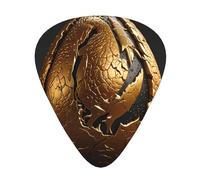 12-Piece Golden dinosaur egg print Guitar Pick Set - Available in 3 Thicknesses, Suitable for Acoustic and Electric Guitars