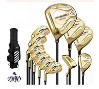 12 Piece Golf Set Left Handed, Men's Complete Golf Club Package Sets, Professional Golf Club Graphite Carbon Steel Shaft with Wheels Bag