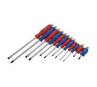 Neilsen Screwdriver Set CT1506 – 12-Piece Pound-Thru Flat & Pozi, Blow-Mould Case, Silver
