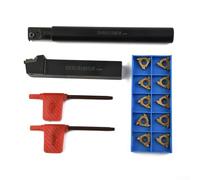 12-Piece Lathe Internal Threading Kit - SER1616H16 (100mm) & SNR0013M16 (150mm) Tool Holders, 16ER/16IR AG60 Carbide Inserts, 16mm & 13mm Shanks, Right-Cut CNC Turning