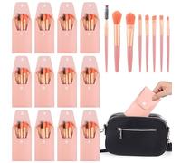 12-Piece Makeup Brush Kit For Travel, Includes 8 Brushes, Synthetic Bristles, Pu Leather Case, Perfect For, Eyeshadow, And Blush, Bridesmaid Gift
