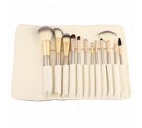 12/piece makeup brush set, beginner beauty tool, makeup brush (Beige 18cm)