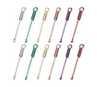 12 Piece Mini Snuff Spoons, Colorful Portable Mini Spoons, Ear Cleaners, Spiral Spice Spoons, Pendant Necklace Mini Salt Spoons