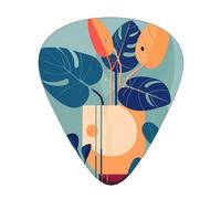 12-Piece Mixed Thickness Blue Orange Turtleback Bamboo patterns Guitar Pick Set - Designed for Acoustic and Electric Guitars