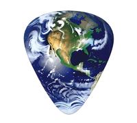 12-Piece Mixed Thickness Cosmic Earth Patterned Guitar Pick Set - Designed for Acoustic and Electric Guitars