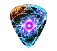 12-Piece Mixed Thickness Eight Dimensional Space Patterned Guitar Pick Set - Designed for Acoustic and Electric Guitars