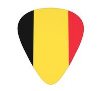 12-Piece Mixed Thickness Flag of Belgium Patterned Guitar Pick Set - Designed for Acoustic and Electric Guitars