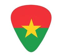12-Piece Mixed Thickness Flag of Burkina Faso patterns Guitar Pick Set - Designed for Acoustic and Electric Guitars