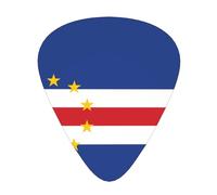12-Piece Mixed Thickness Flag of Cape Verde patterns Guitar Pick Set - Designed for Acoustic and Electric Guitars