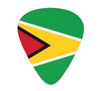 12-Piece Mixed Thickness Flag of Guyana Patterned Guitar Pick Set - Designed for Acoustic and Electric Guitars