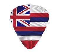 12-Piece Mixed Thickness Flag of Hawaii American Patterned Guitar Pick Set - Designed for Acoustic and Electric Guitars
