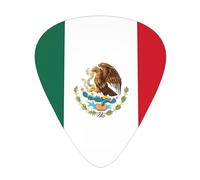 12-Piece Mixed Thickness Flag of Mexico Patterned Guitar Pick Set - Designed for Acoustic and Electric Guitars