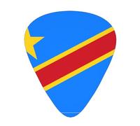 12-Piece Mixed Thickness Flag of the Congo Patterned Guitar Pick Set - Designed for Acoustic and Electric Guitars