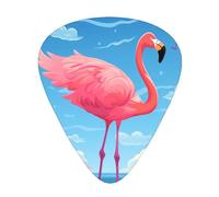 12-Piece Mixed Thickness Flamingos on the water patterns Guitar Pick Set - Designed for Acoustic and Electric Guitars