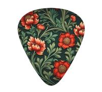 12-Piece Mixed Thickness floral motif Patterned Guitar Pick Set - Designed for Acoustic and Electric Guitars