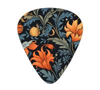 12-Piece Mixed Thickness floral Patterned Guitar Pick Set - Designed for Acoustic and Electric Guitars