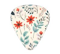 12-Piece Mixed Thickness floral print patterns Guitar Pick Set - Designed for Acoustic and Electric Guitars