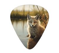 12-Piece Mixed Thickness Fox in the Water patterns Guitar Pick Set - Designed for Acoustic and Electric Guitars