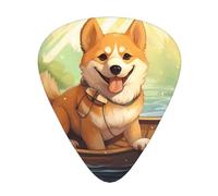 12-Piece Mixed Thickness Funny Shiba Inu Patterned Guitar Pick Set - Designed for Acoustic and Electric Guitars