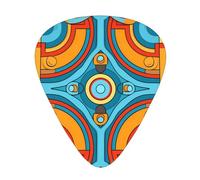 12-Piece Mixed Thickness Geometric Color City patterns Guitar Pick Set - Designed for Acoustic and Electric Guitars