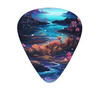 12-Piece Mixed Thickness glowing river patterns Guitar Pick Set - Designed for Acoustic and Electric Guitars