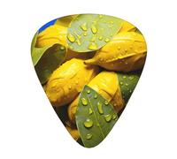 12-Piece Mixed Thickness green leaf droplet Patterned Guitar Pick Set - Designed for Acoustic and Electric Guitars