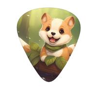12-Piece Mixed Thickness Happy sitting dog Patterned Guitar Pick Set - Designed for Acoustic and Electric Guitars