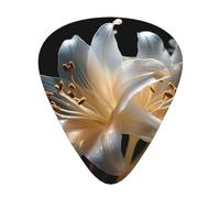 12-Piece Mixed Thickness Heavy Lilies in Bloom patterns Guitar Pick Set - Designed for Acoustic and Electric Guitars