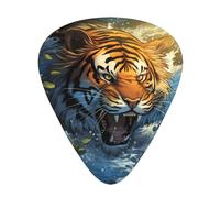 12-Piece Mixed Thickness Hissing Tiger patterns Guitar Pick Set - Designed for Acoustic and Electric Guitars