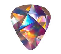 12-Piece Mixed Thickness Holographic Origami Patterned Guitar Pick Set - Designed for Acoustic and Electric Guitars