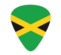 12-Piece Mixed Thickness jamaica flag Patterned Guitar Pick Set - Designed for Acoustic and Electric Guitars